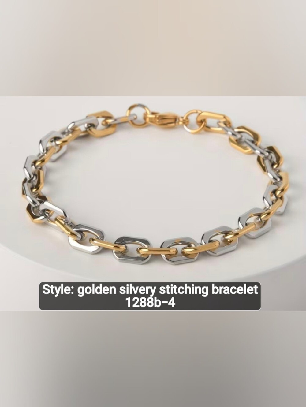 💛🩶NEW💛🩶 BEAUTIFUL!! 18KT GOLD Plated Patchwork PaperClip Bracelet